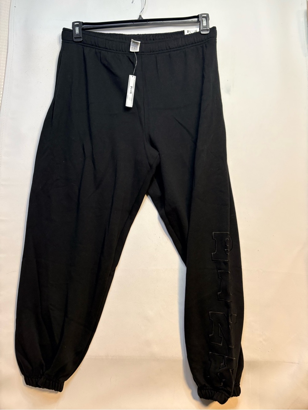 Victoria Secret PINK Black Women’s Sweatpants with Side Logo XL NWT